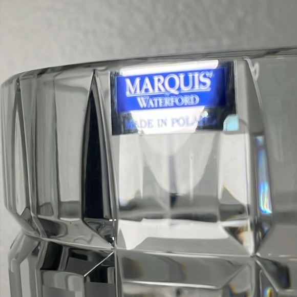 Marquis Waterford Crystal Quadrata Ice Bucket with Metal Tongs in Original Box - Picture 9 of 10
